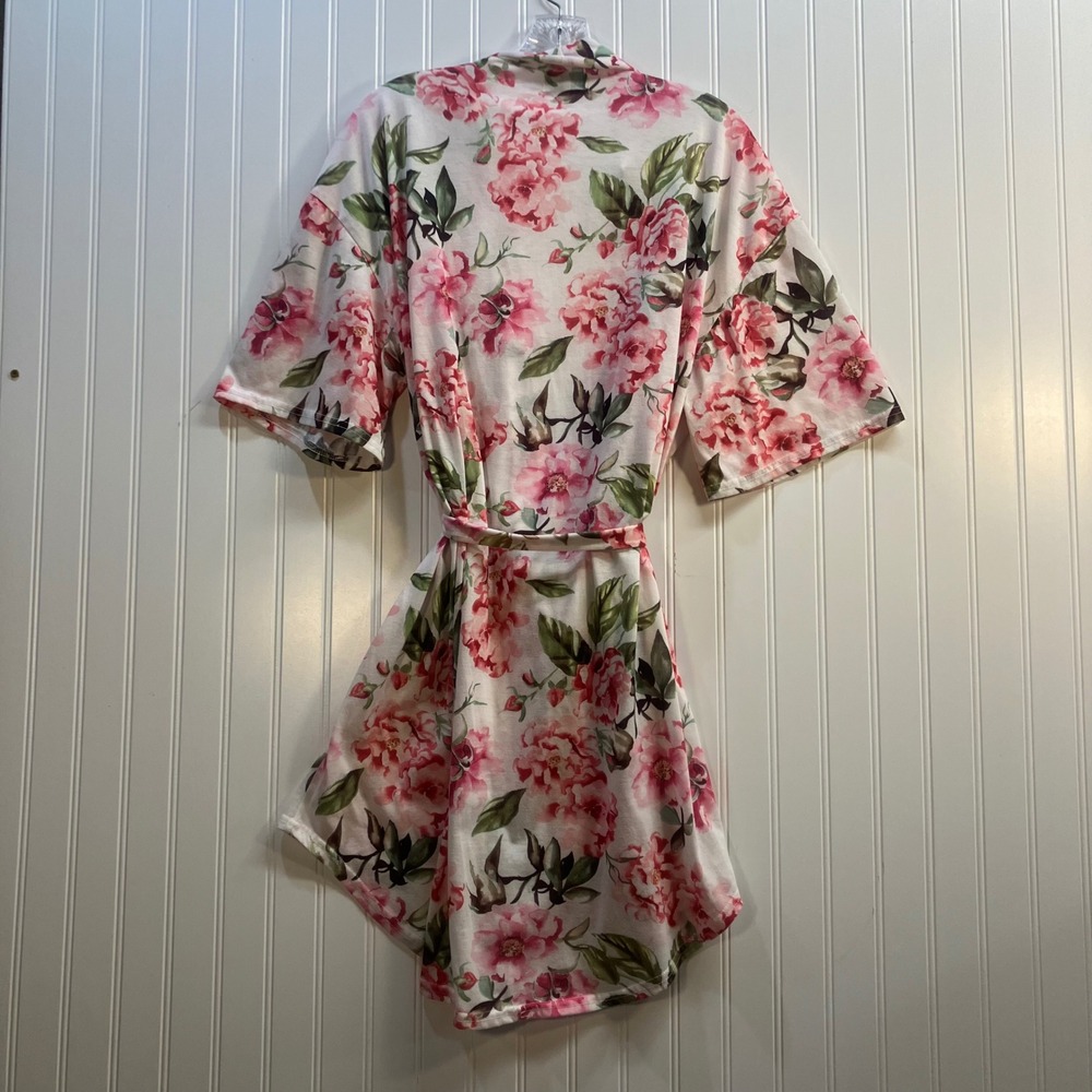 Show Me Your Mumu Brie Kimono Garden of Blooms Floral Short Robe Peony Wrap OS - Picture 3 of 8